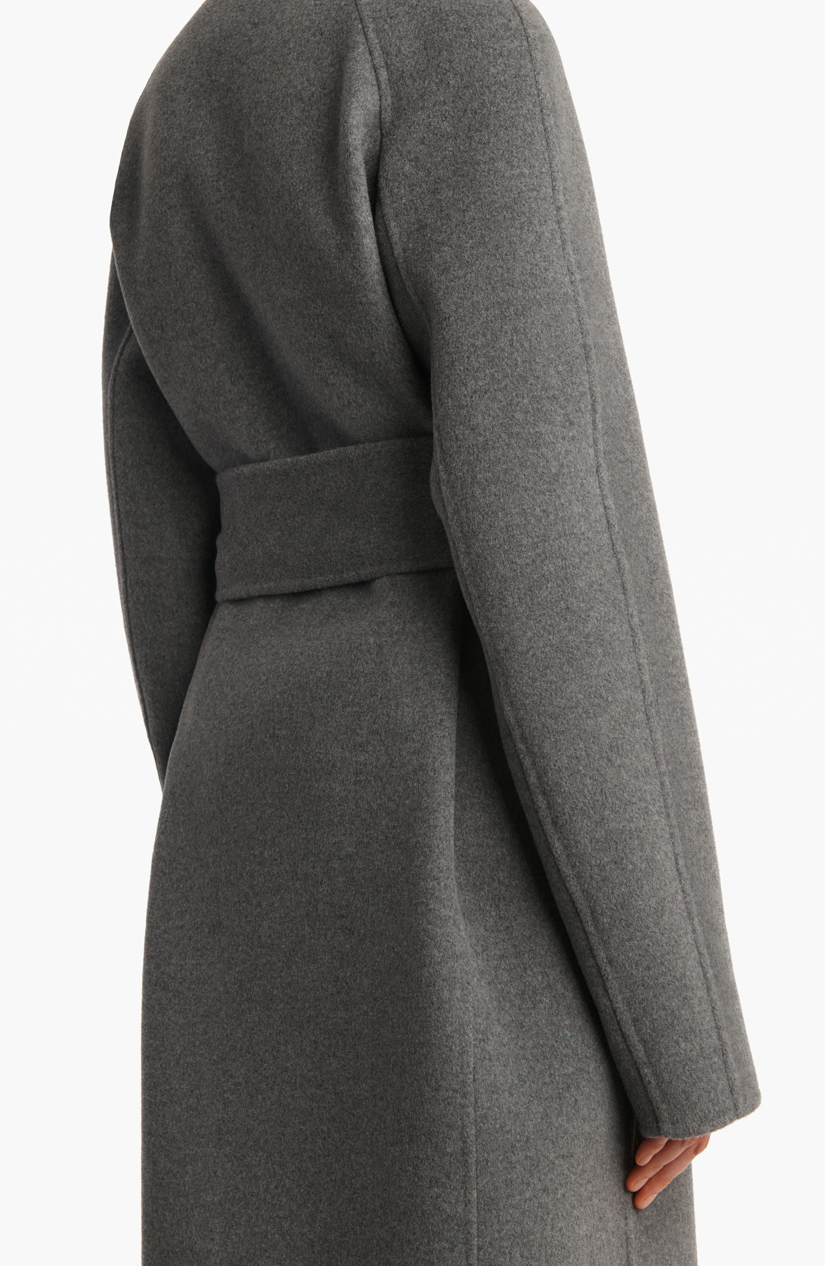 Khaite Deena Wool Belted Coat in Grey Melange at Nordstrom - 3