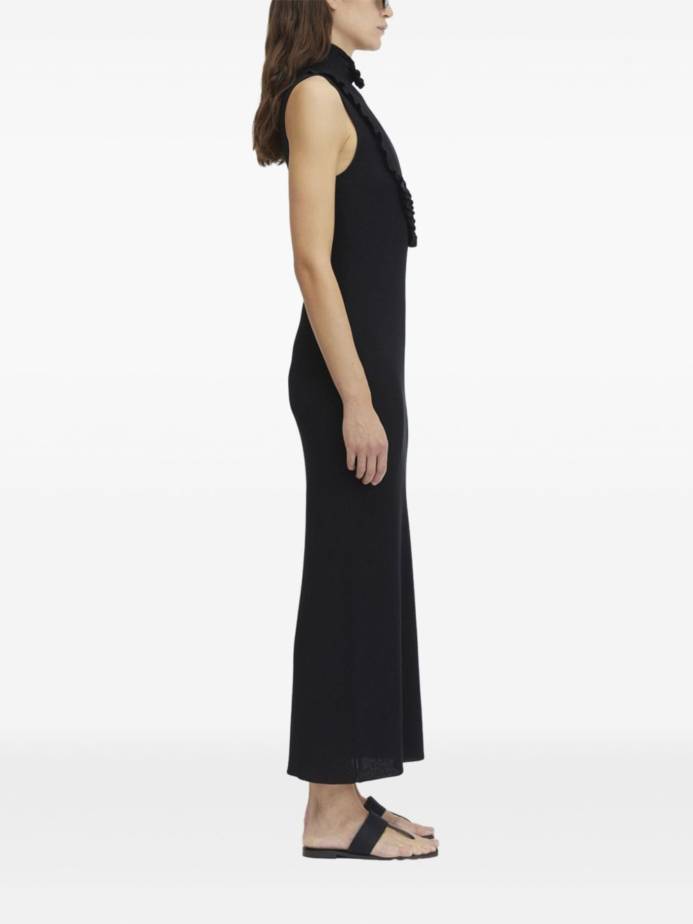 ribbed ruffle maxi dress - 3