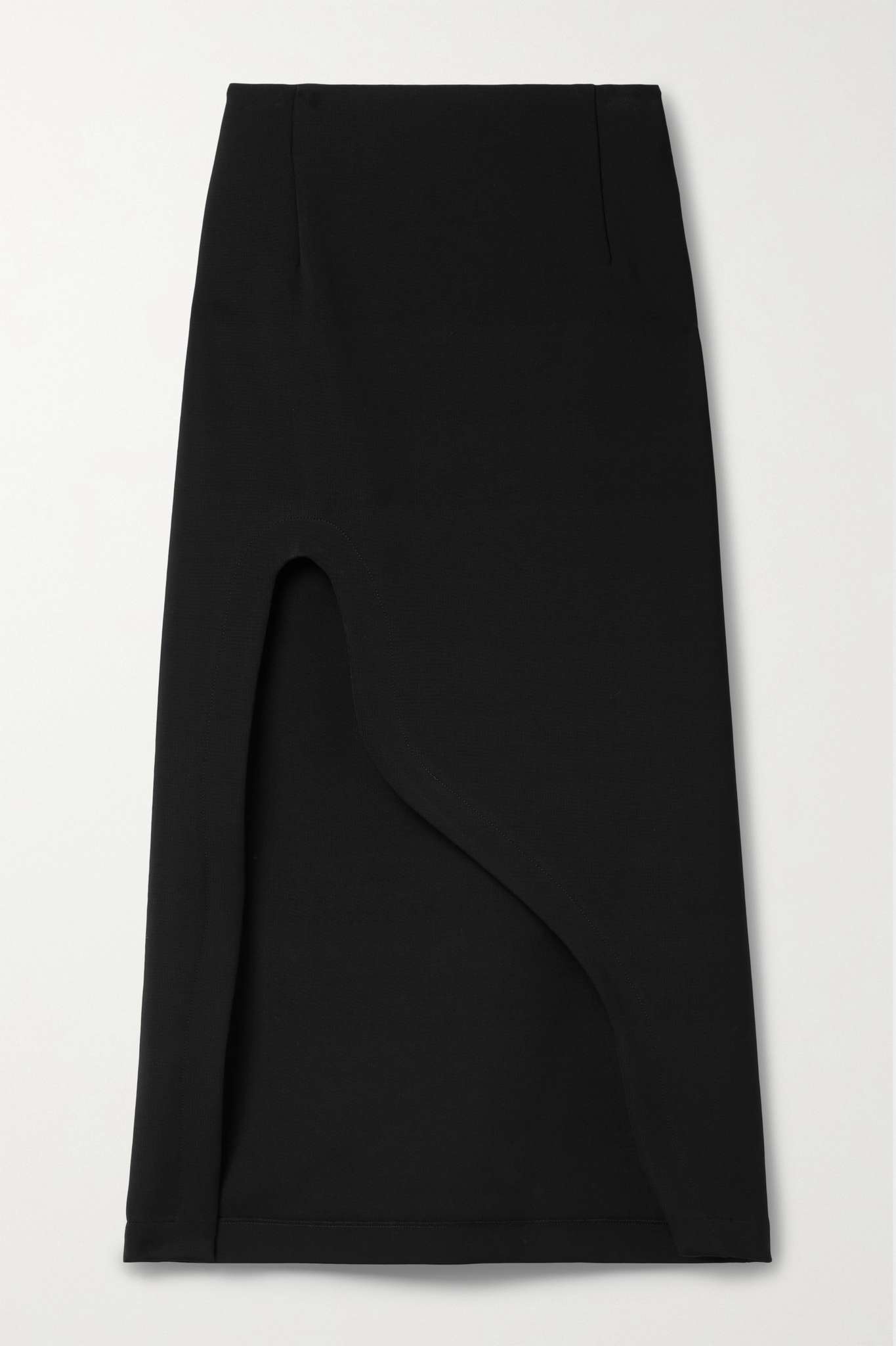 Asymmetric jersey midi skirt - 1