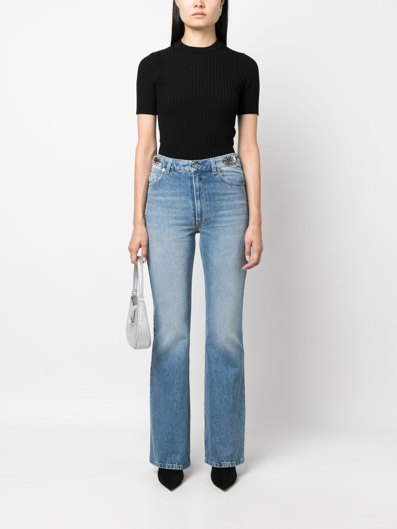 rabanne coin-detail flared jeans outlook