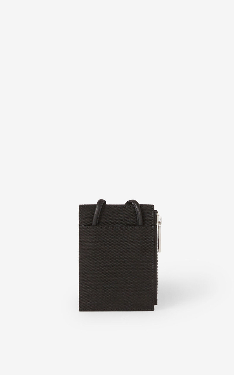 KENZO Canvas Kampus Tiger card holder with long strap outlook