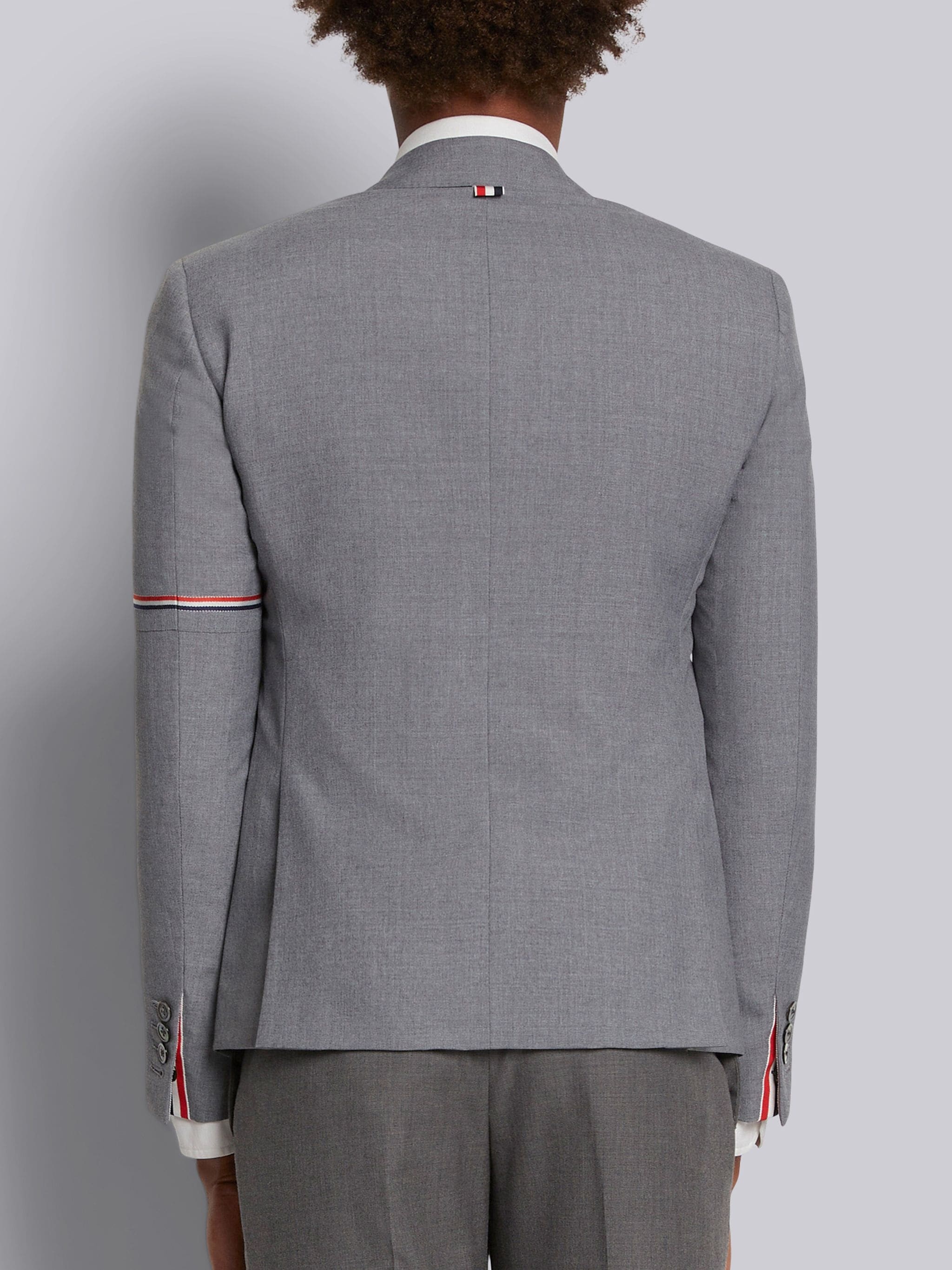 Medium Grey School Uniform Plain Weave Selvedge Armband Jacket - 3
