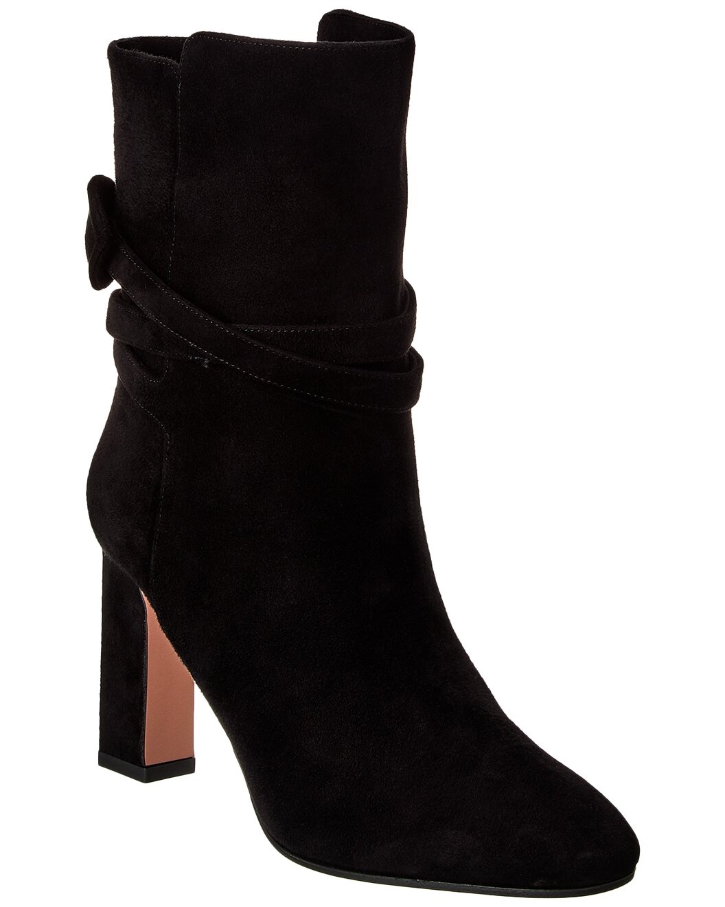 Aquazzura Very Bow Tie 85 Suede Bootie - 1