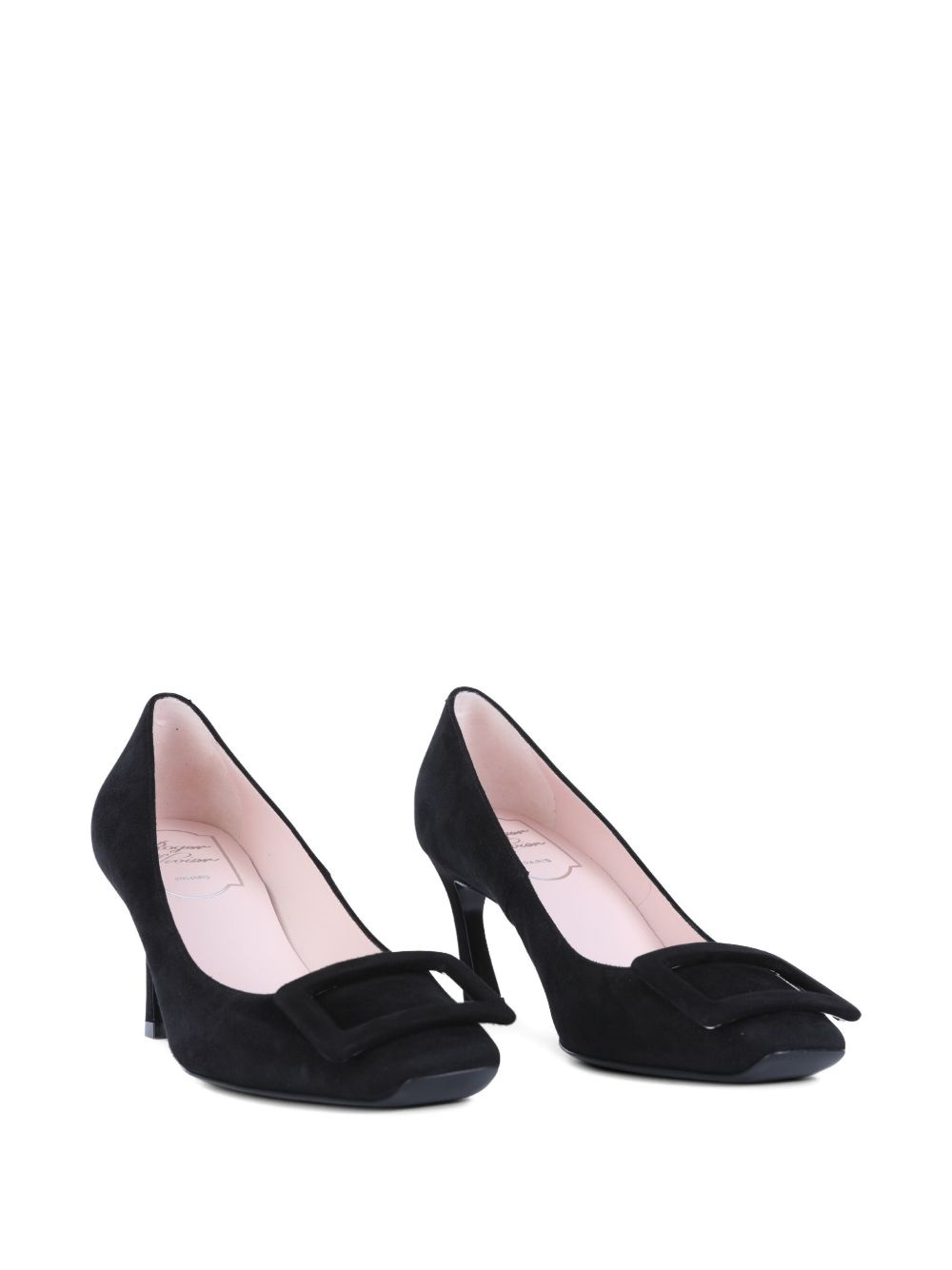 70mm buckle-embellished suede pumps - 2
