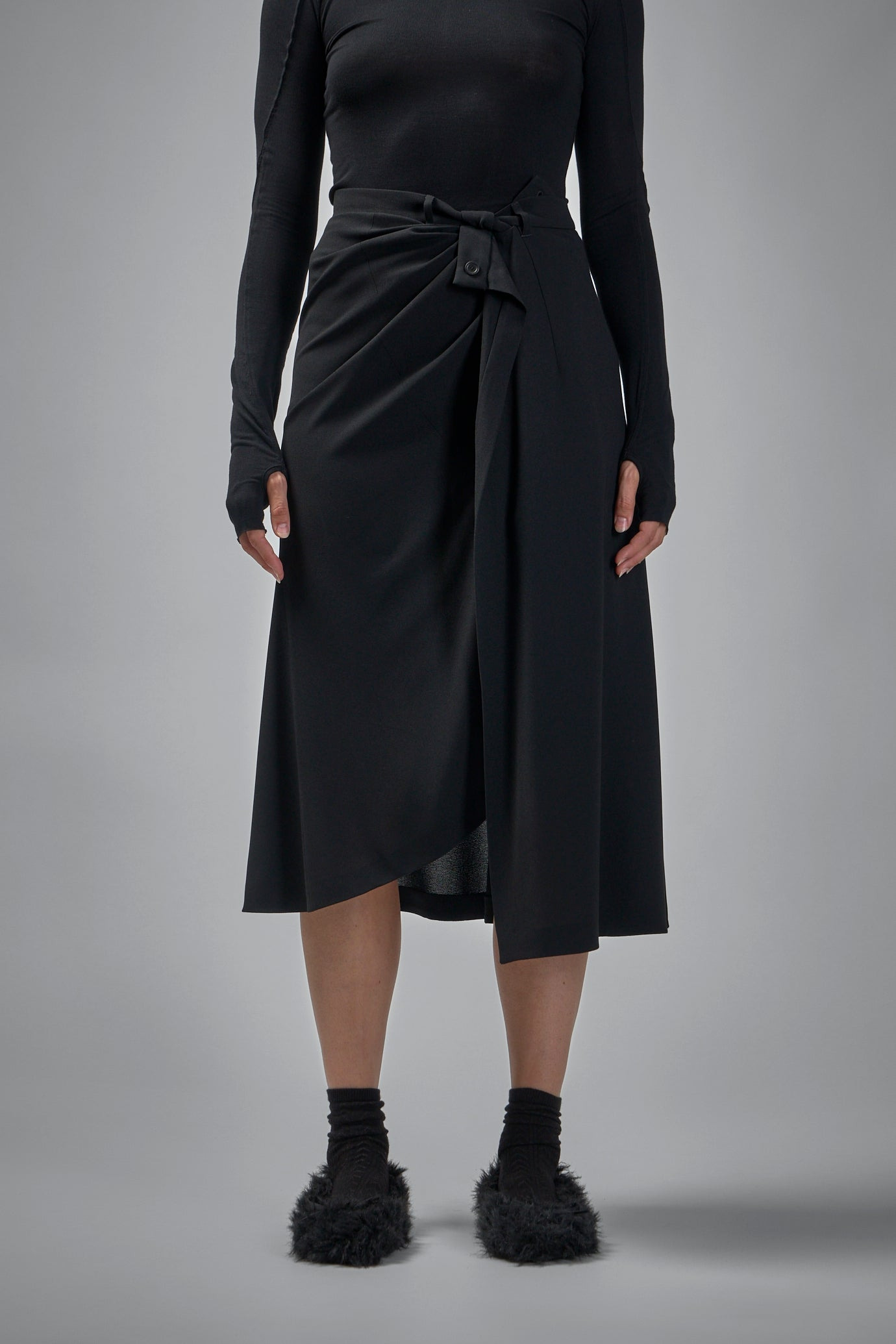 Draped Tailored Skirt - 2