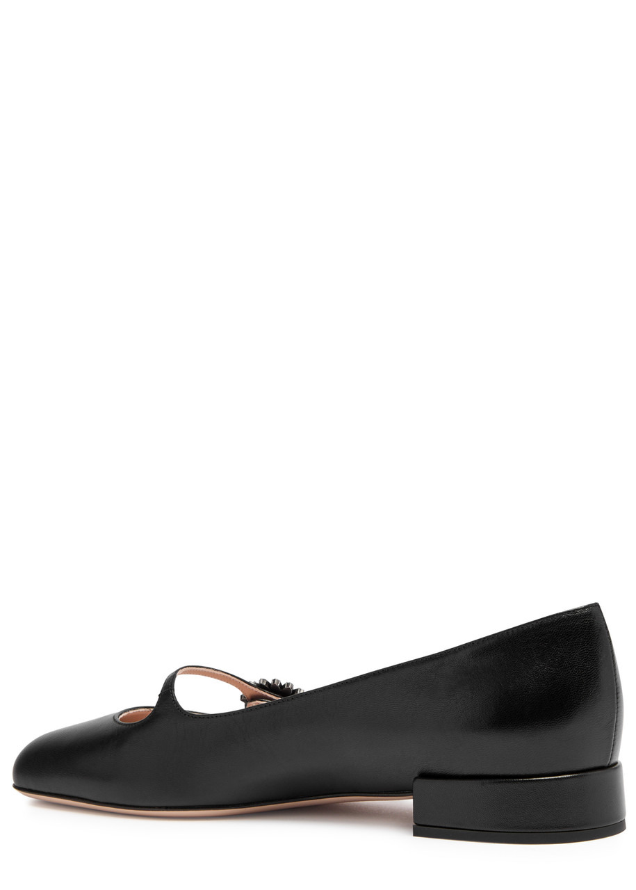 Valentino Mary Jane Embellished Leather Ballet Flats - 2