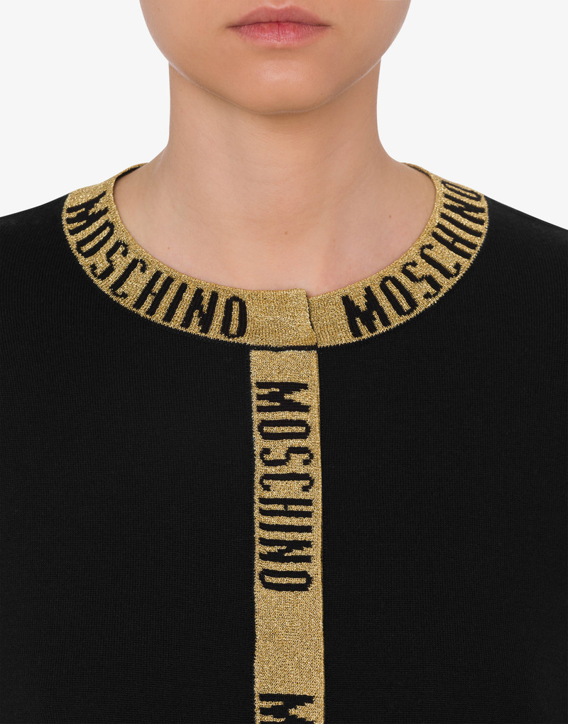 LOGO TAPE WOOL CARDIGAN 4