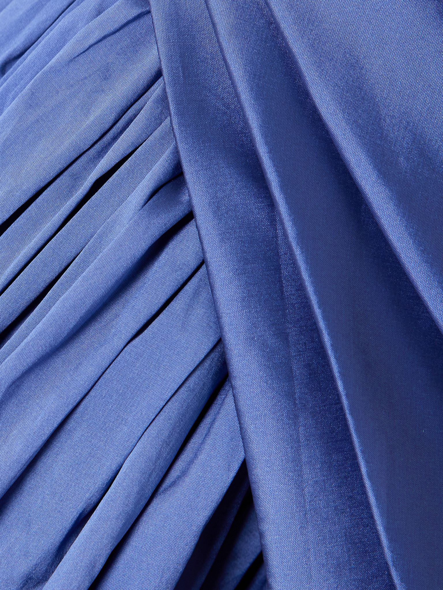 One-shoulder draped taffeta gown Blue - 4