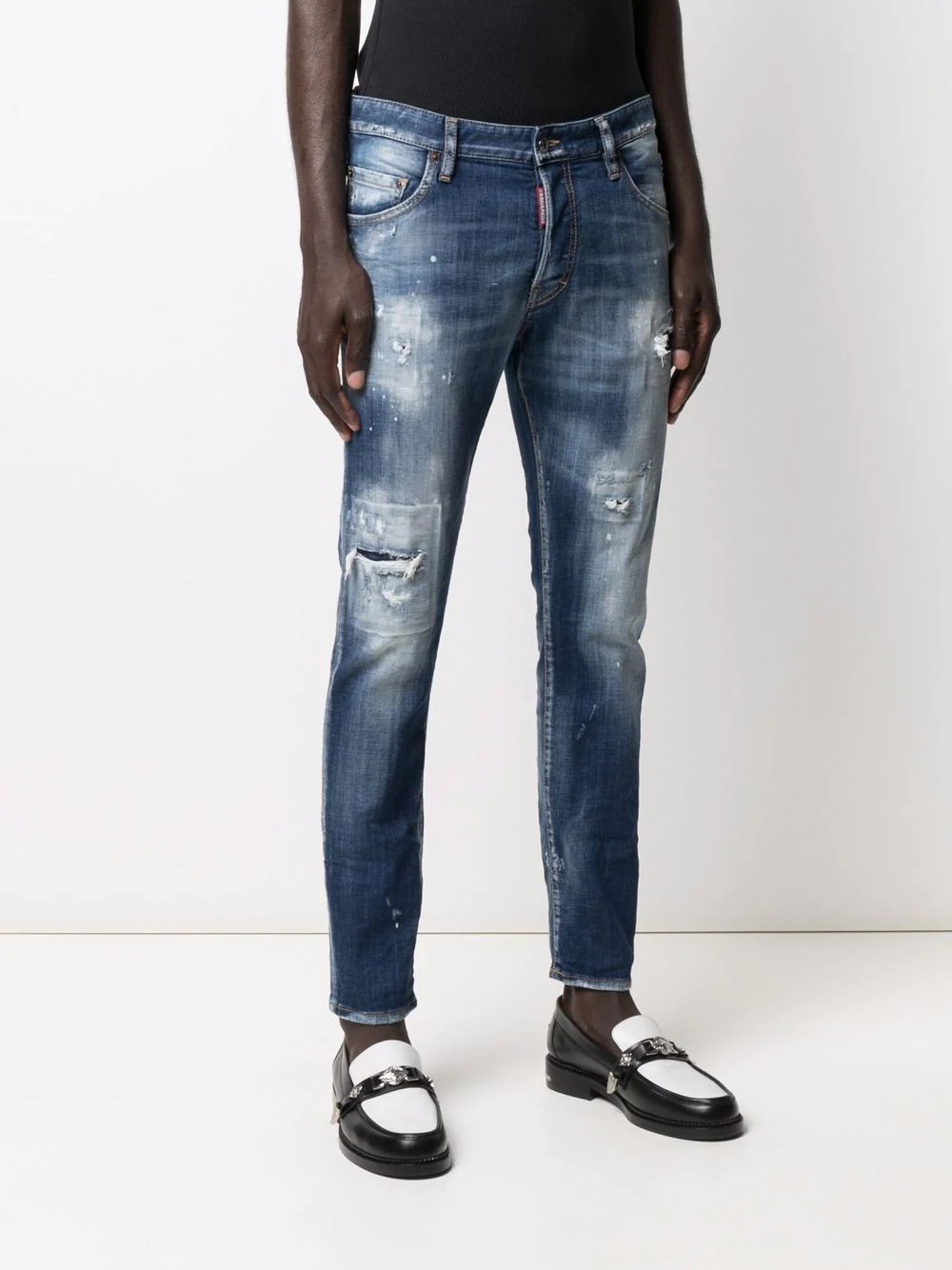 distressed-effect skinny jeans - 3