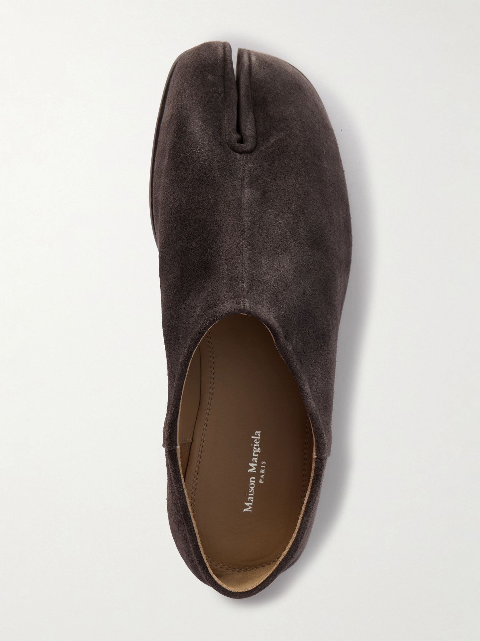 Tabi split-toe suede collapsible-heel loafers Chocolate - 5