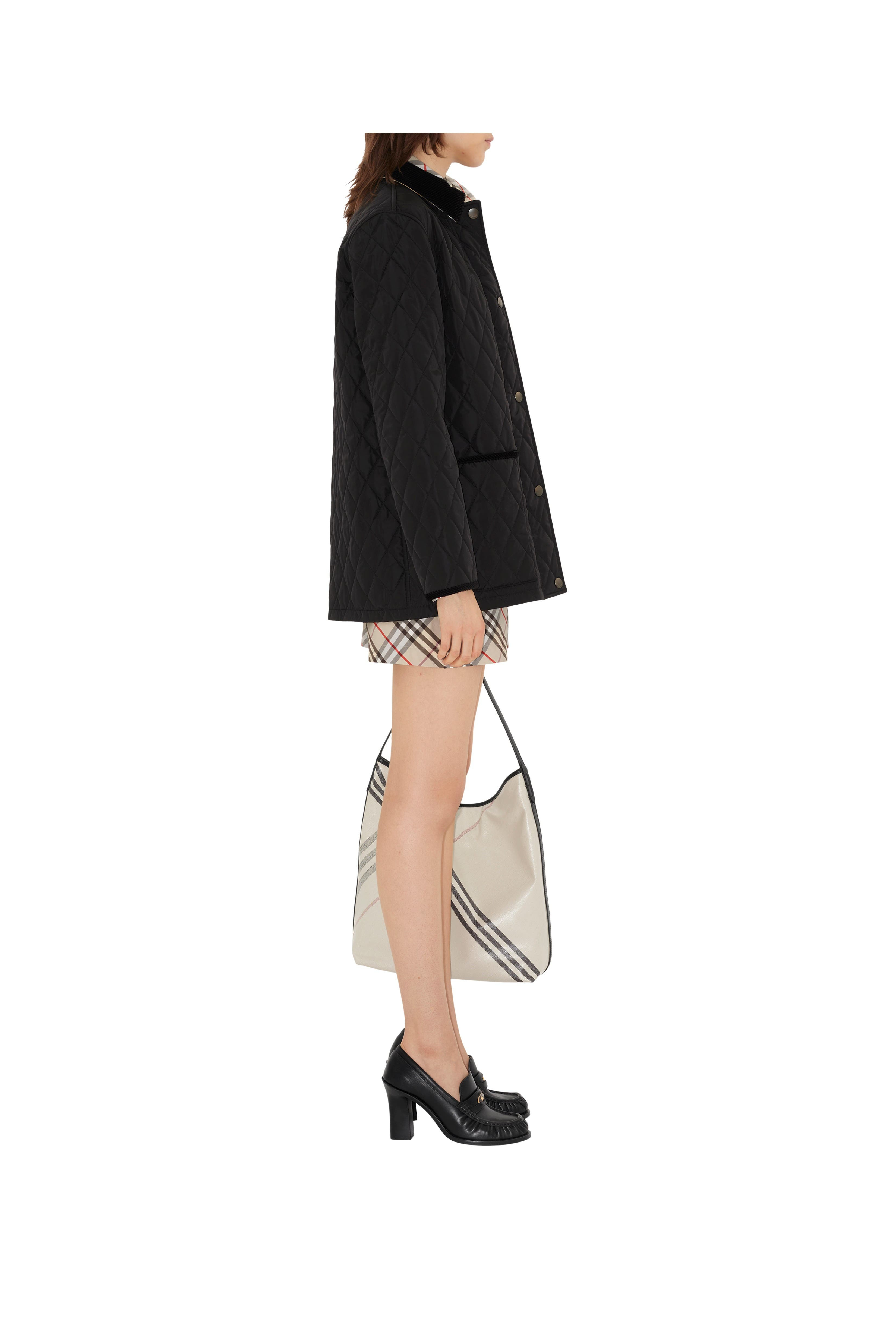 burberry Quilted Nylon Barn Jacket in Black/sand at Nordstrom - 3
