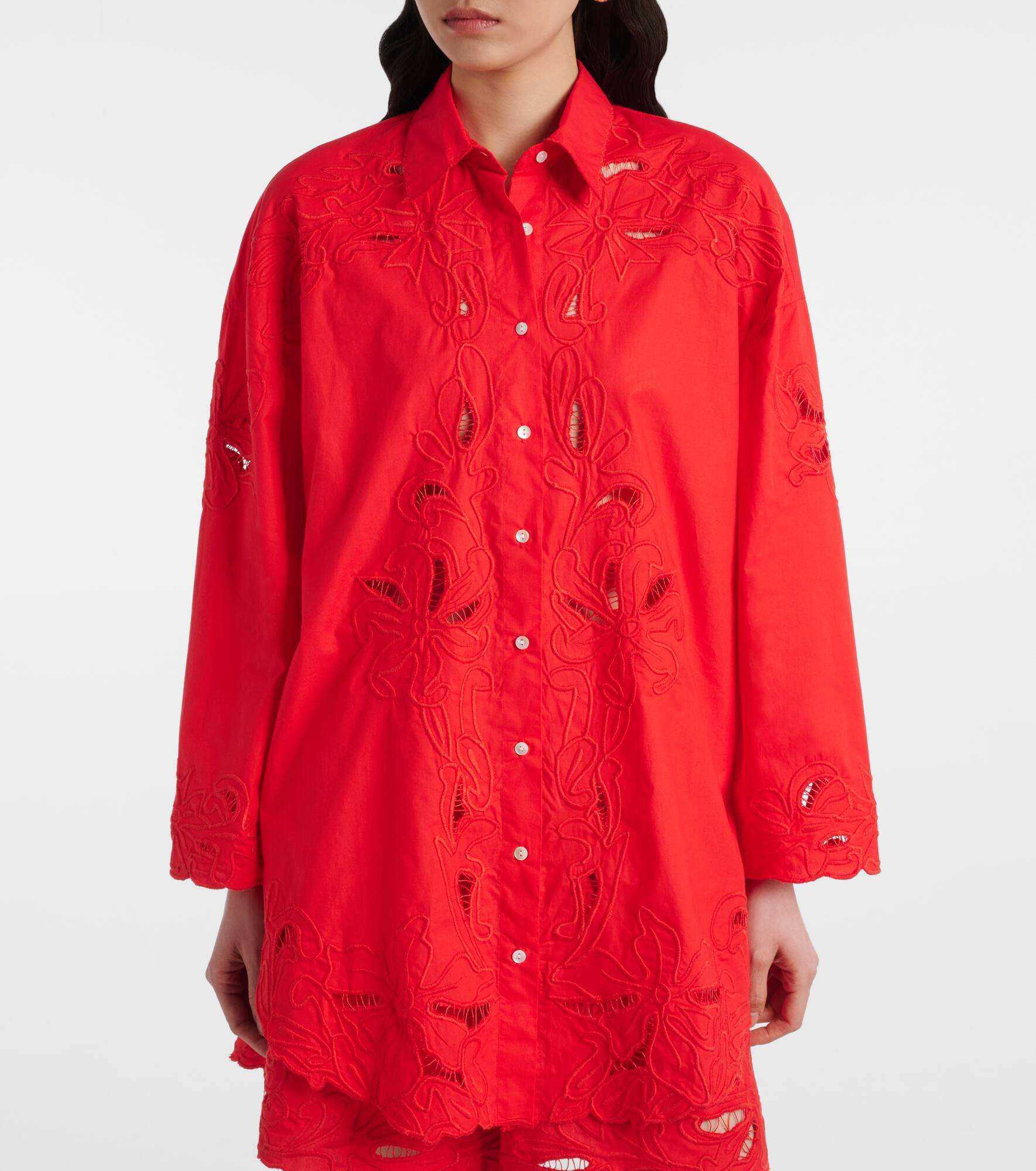 Broderie anglaise cotton poplin shirt - 6