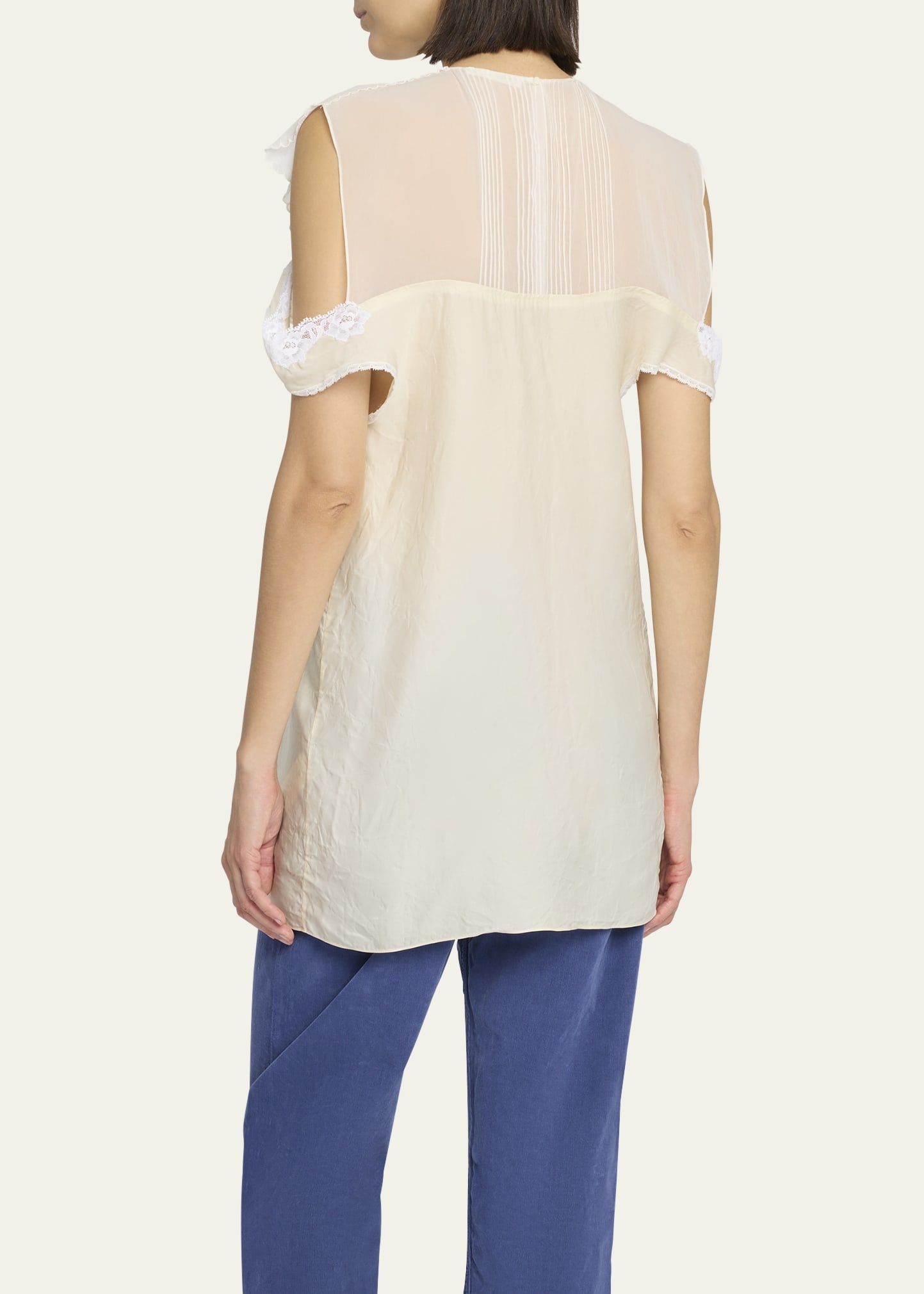 Desy Lace Cold-Shoulder Top - 3