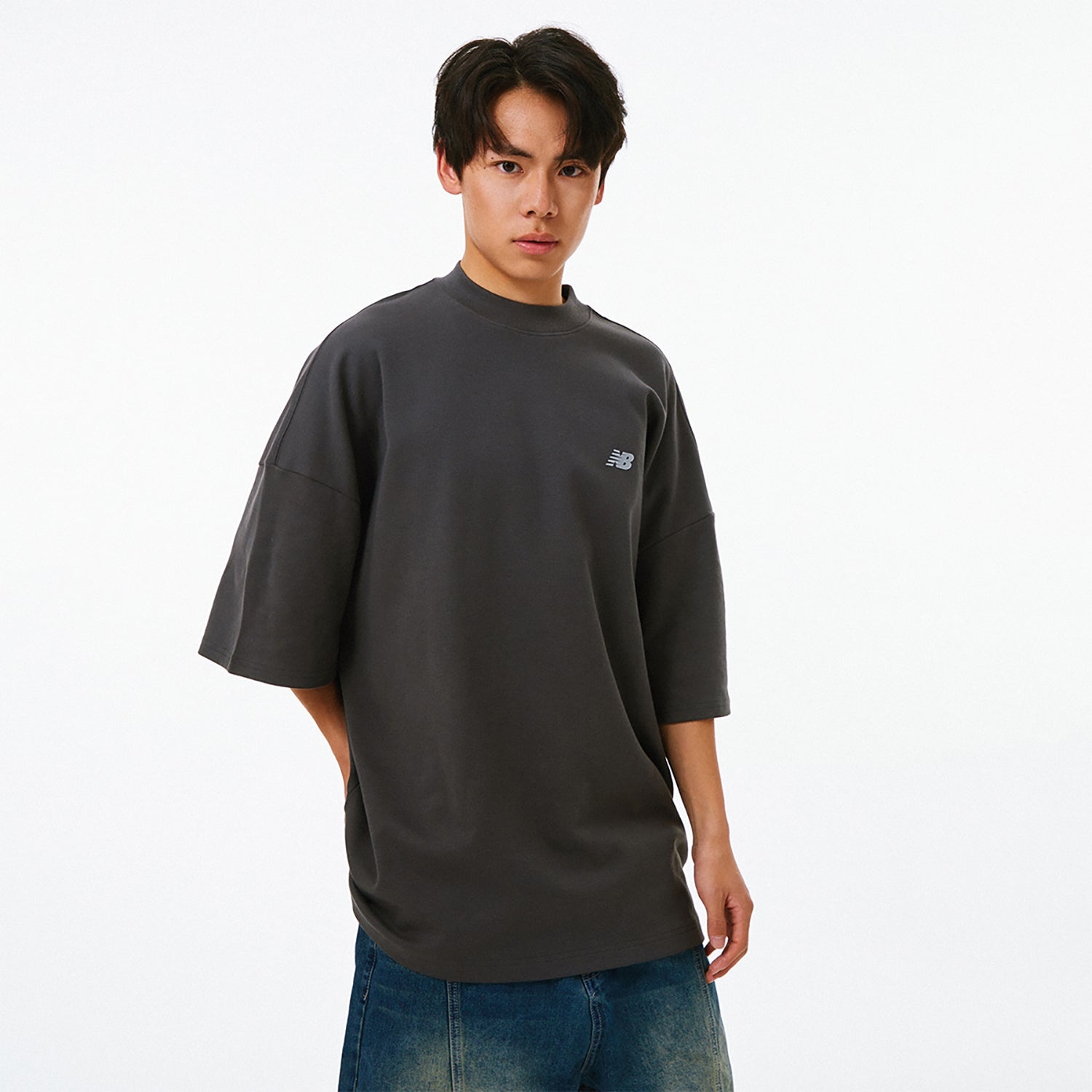 New Balance NB Logo Cotton T-shirt 'Grey' AMT41333-ACK - 6