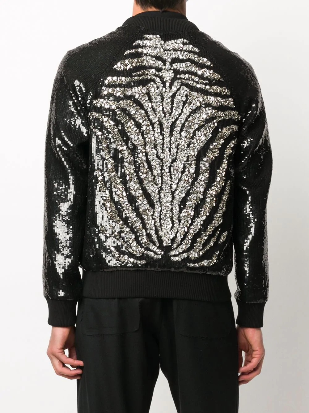 embellished-zebra bomber jacket - 4