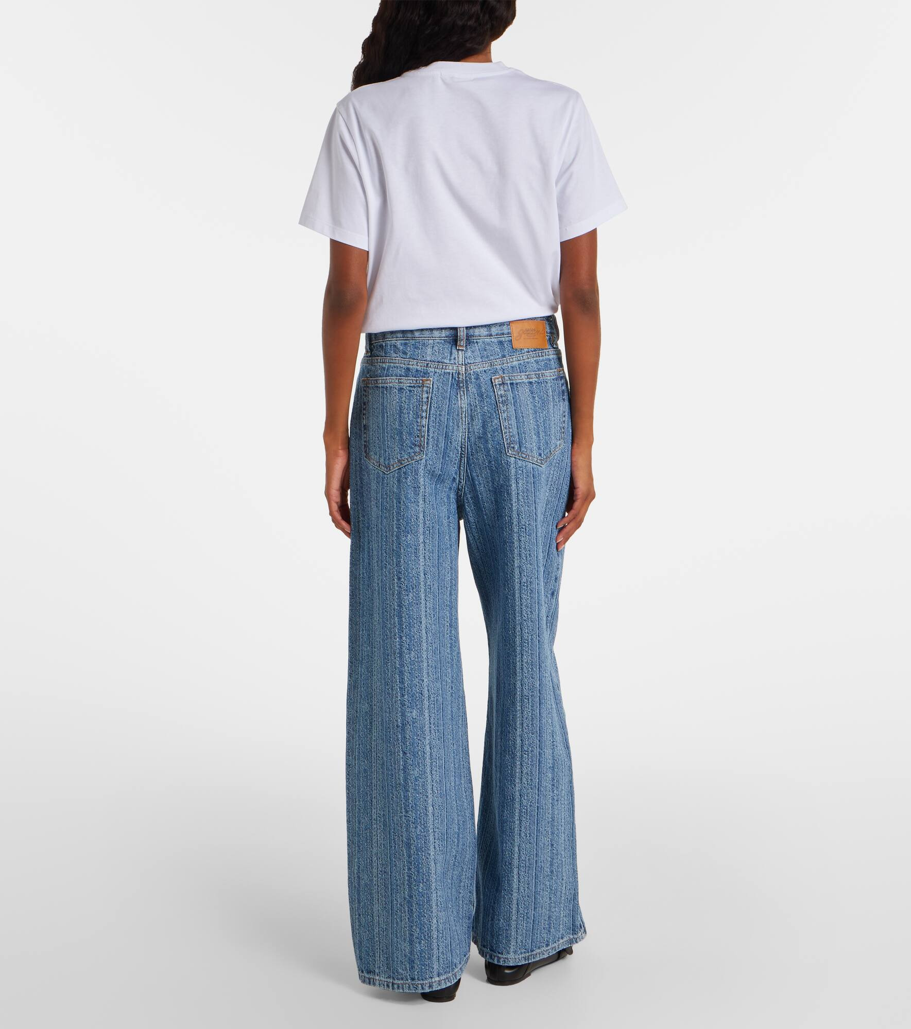 Striped wide-leg jeans - 3