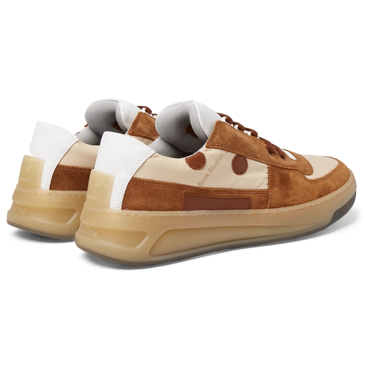 Leather-Trimmed Suede and Shell Sneakers - 14