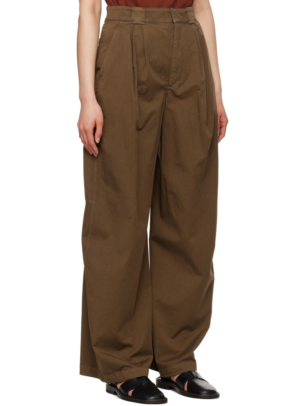Brown Wide-Leg Trousers - 2