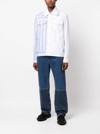 FENG CHEN WANG pinstripe two-tone shirt outlook