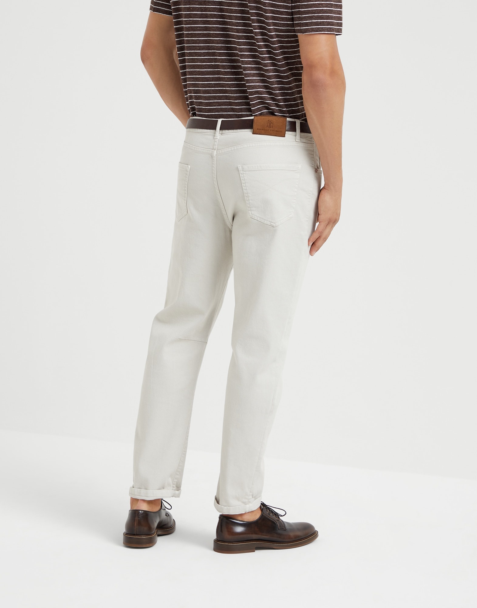 Garment-dyed comfort denim leisure fit five-pocket trousers - 2