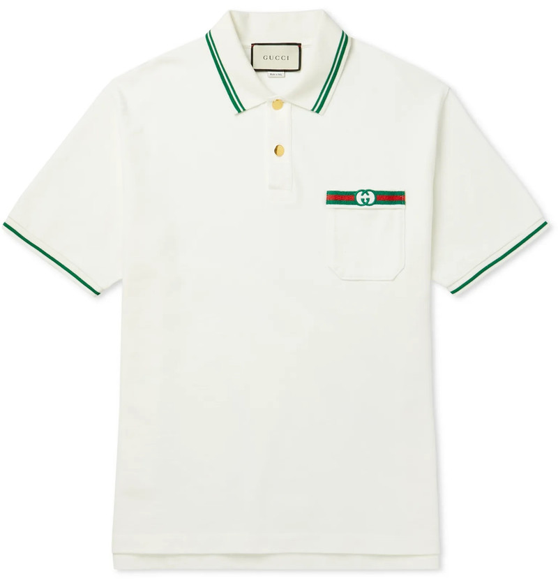 Contrast-Tipped Logo-Embroidered Cotton Polo Shirt - 1