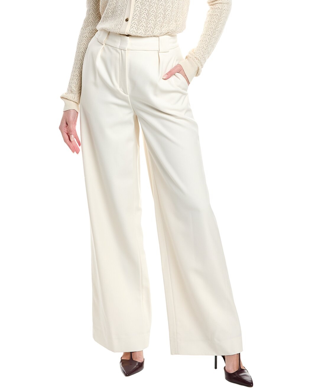 SIMKHAI Titus Wide Leg Wool-Blend Trouser - 1
