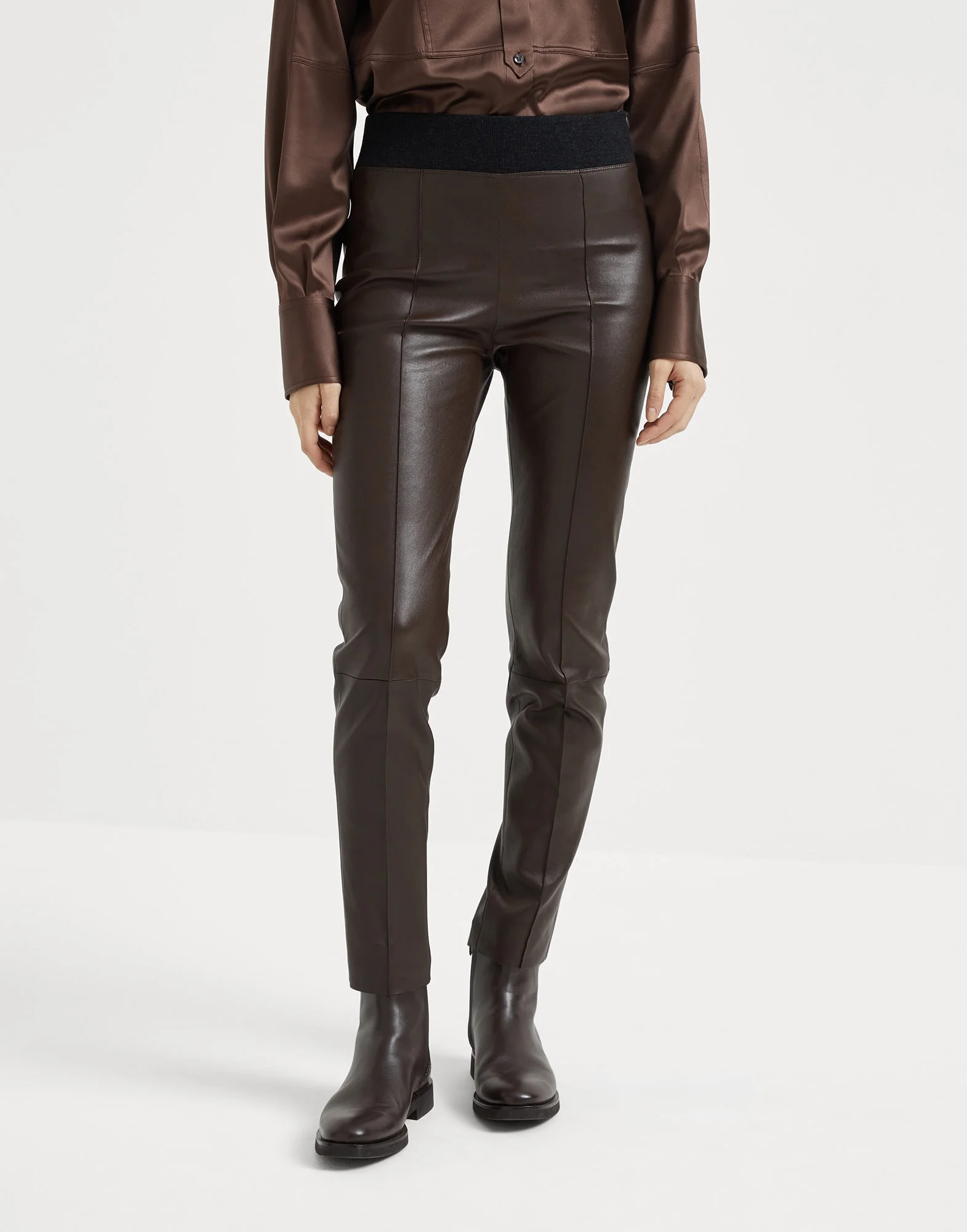 Stretch nappa leather leggings - 1