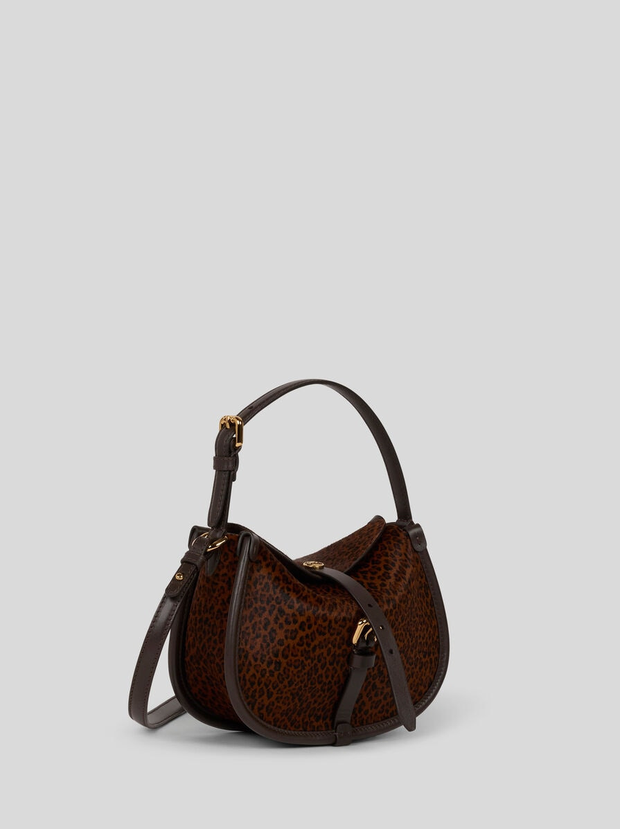 SMALL LEATHER PONY BAG WITH ANIMAL PRINT - 5