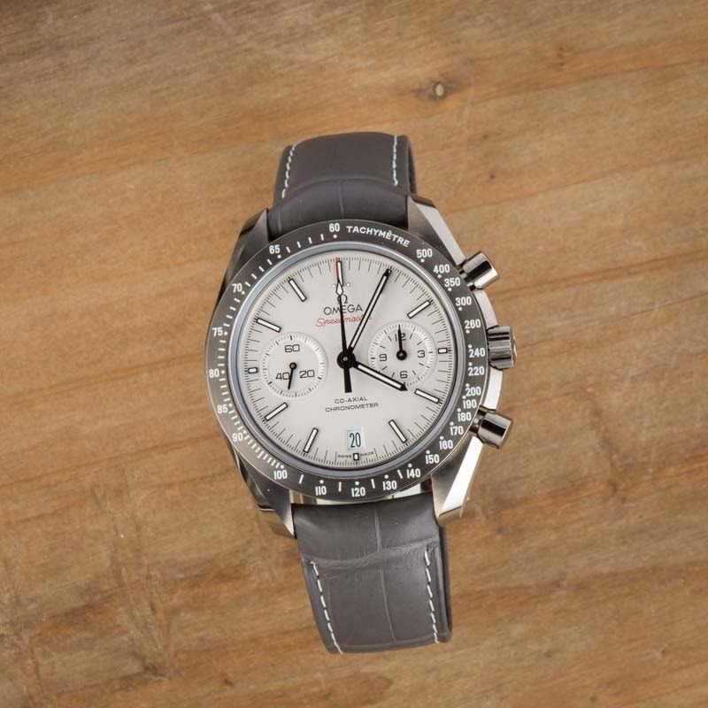 Omega Speedmaster Grey Ceramic on Leather Strap - 6
