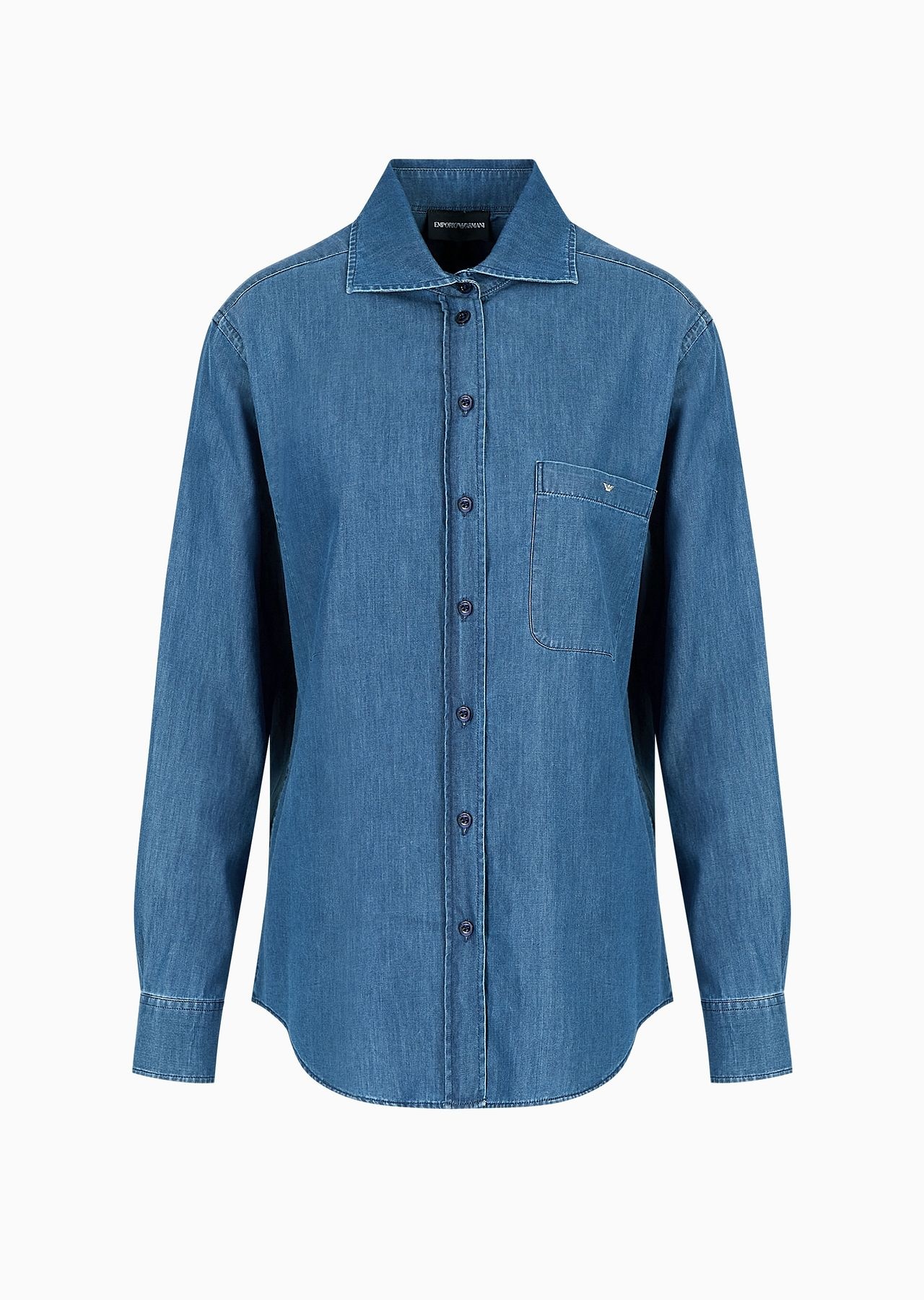 Stone-washed denim shirt - 1