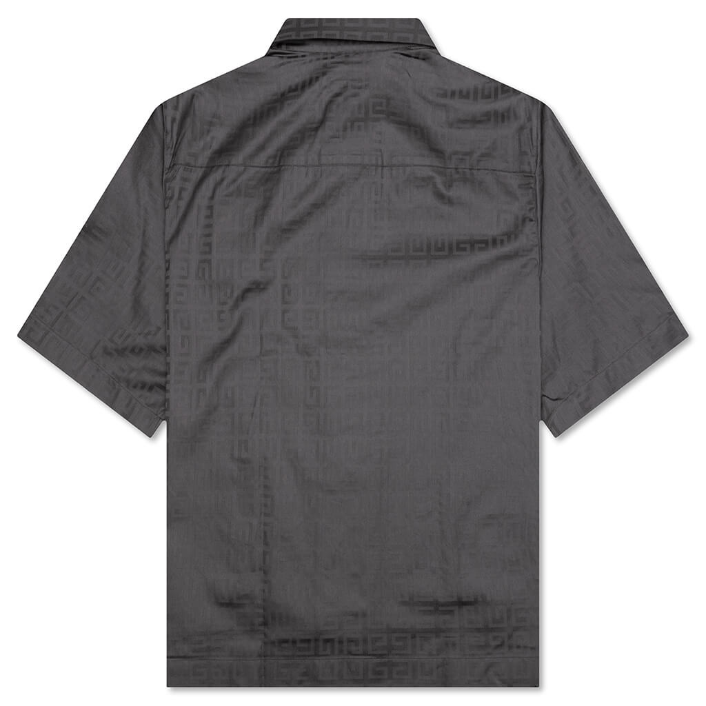 SHORT SLEEVES BOXY FIT ZIPPED SHIRT - TITANIUM - 2