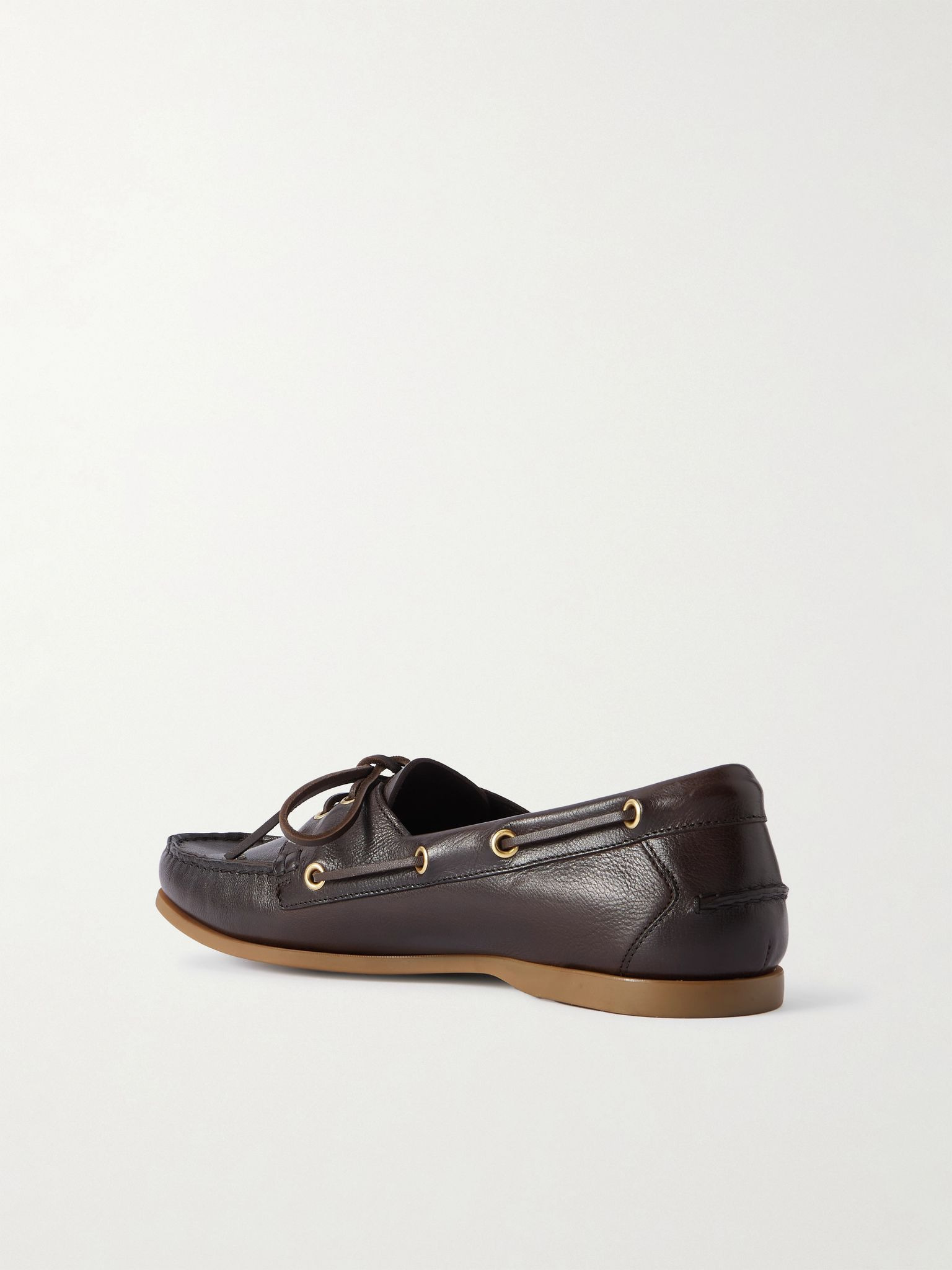 Robin Full-Grain Leather Boat Shoes Brown - 4
