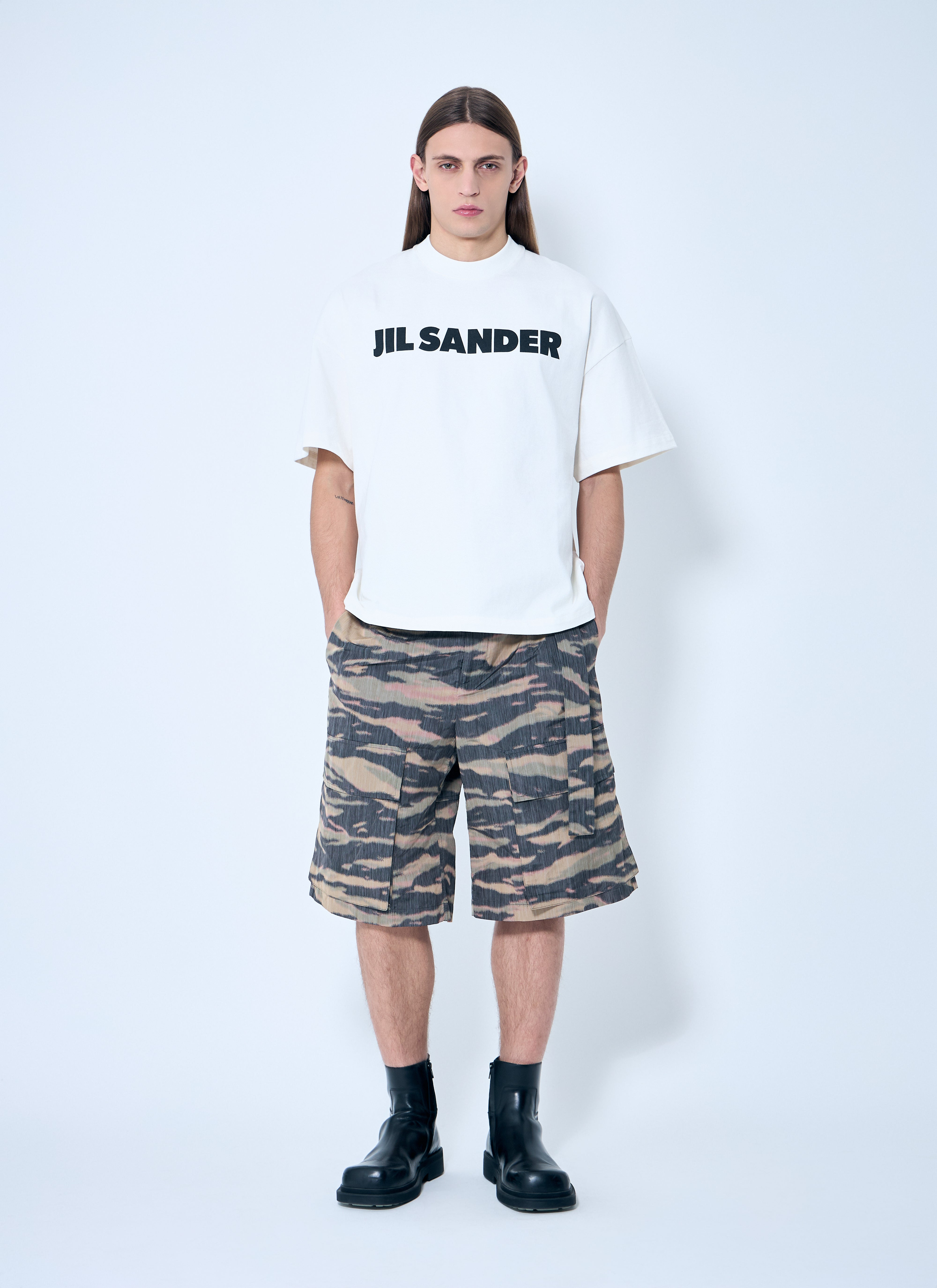 Jil Sander Men Belted Camo Shorts - 2