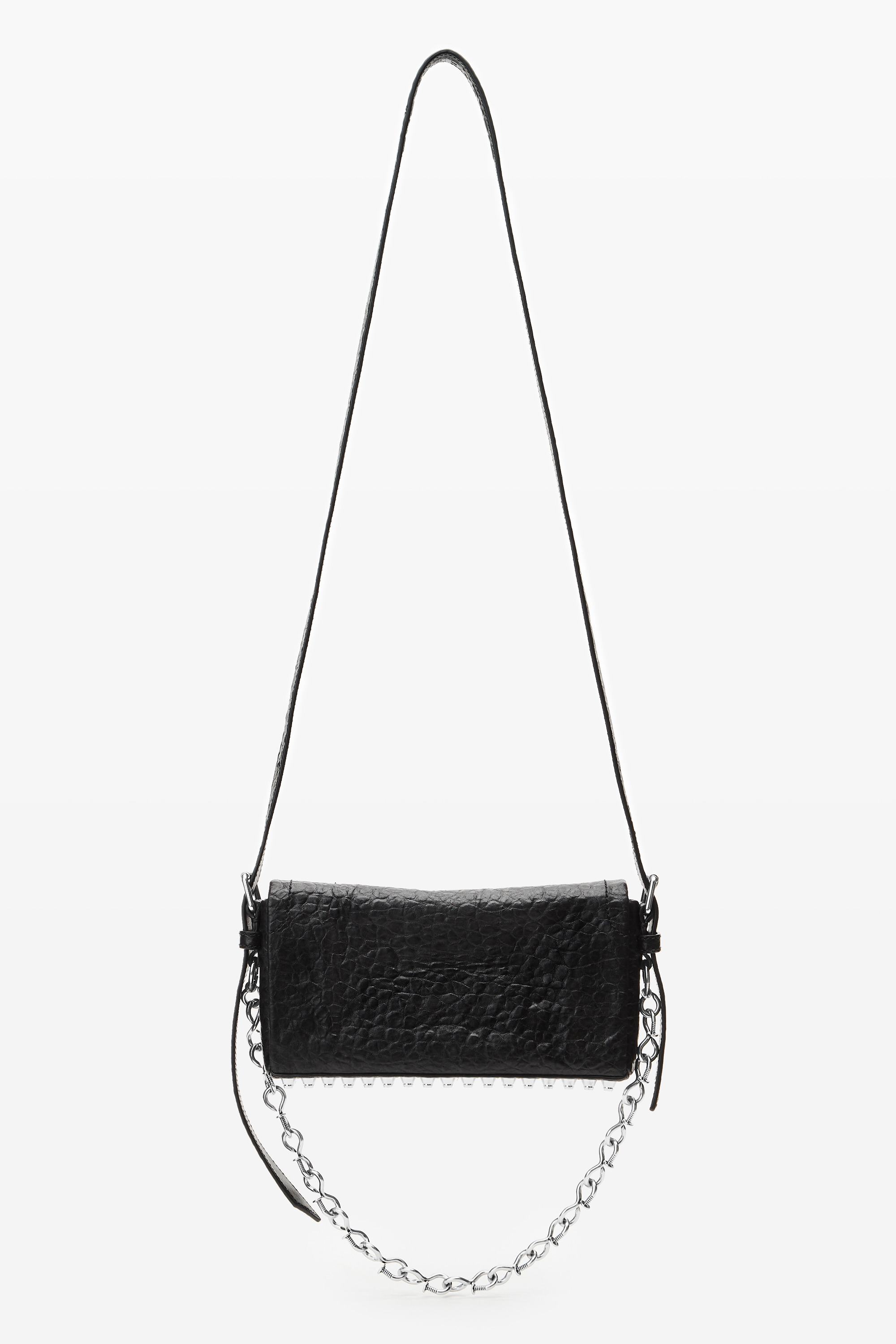Black Memory Leather Ricco Slim Flap Bag - 6