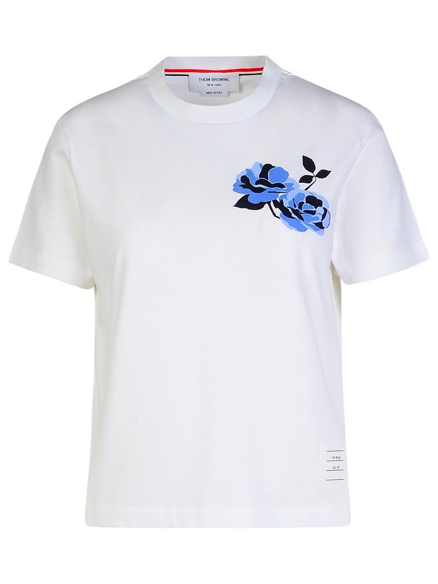 Thom Browne 'Rose' White Cotton T-Shirt - 1