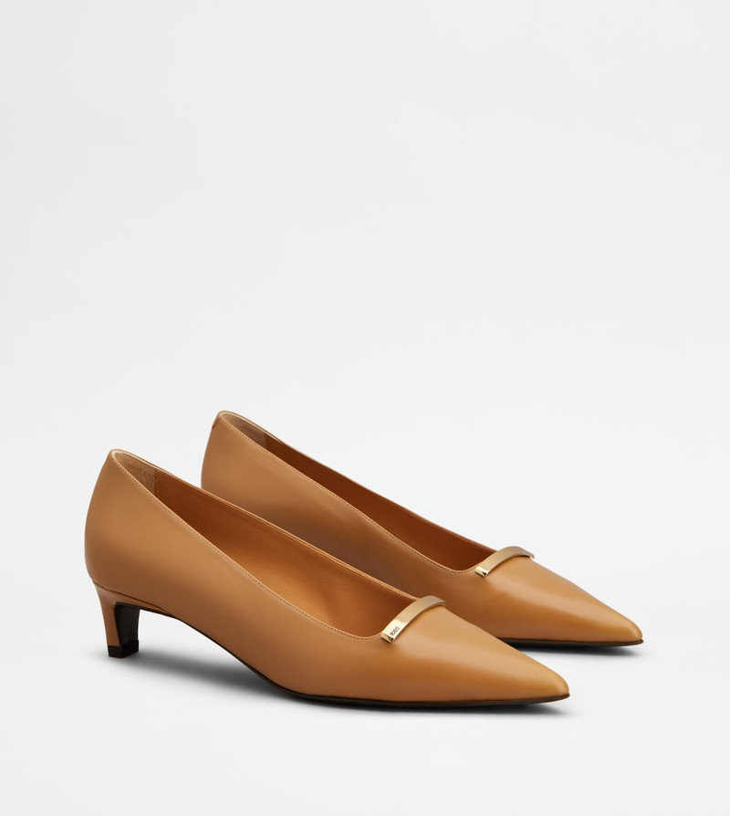 PUMPS IN LEATHER - BROWN 2