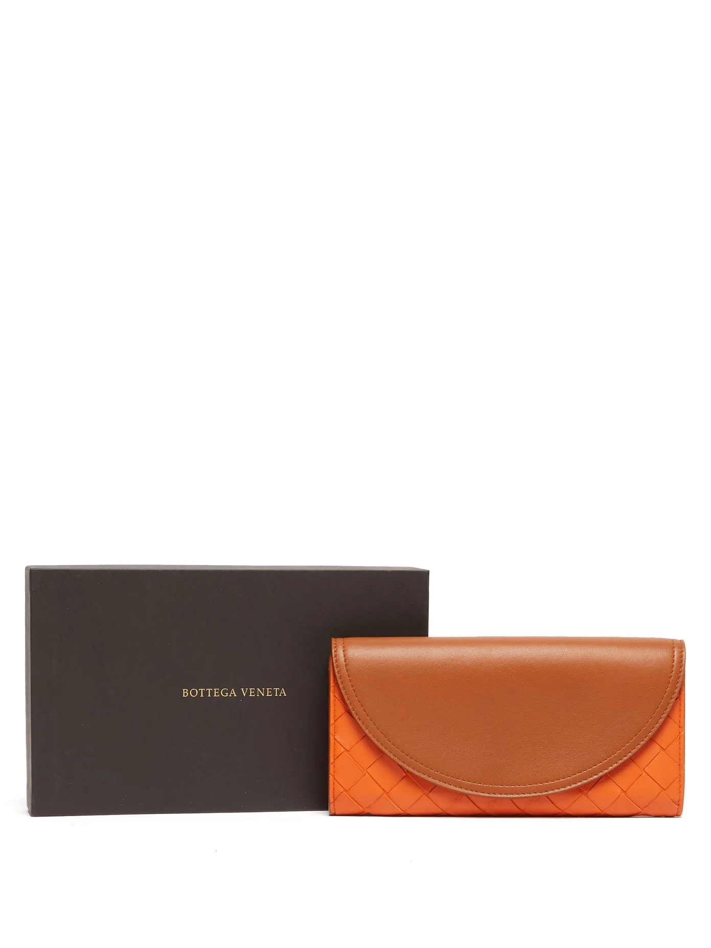 Intrecciato continental leather wallet - 5