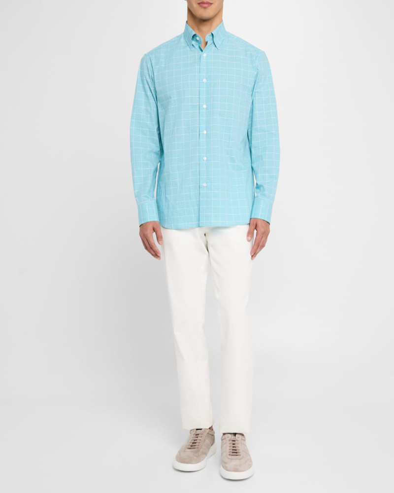 Brioni Men's Cotton Windowpane Check Sport Shirt outlook