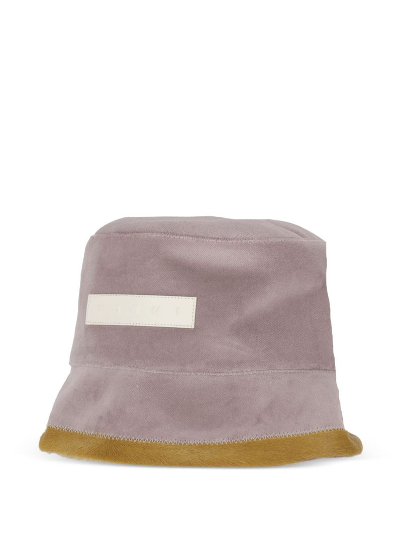 Marni logo-patch trim bucket hat outlook