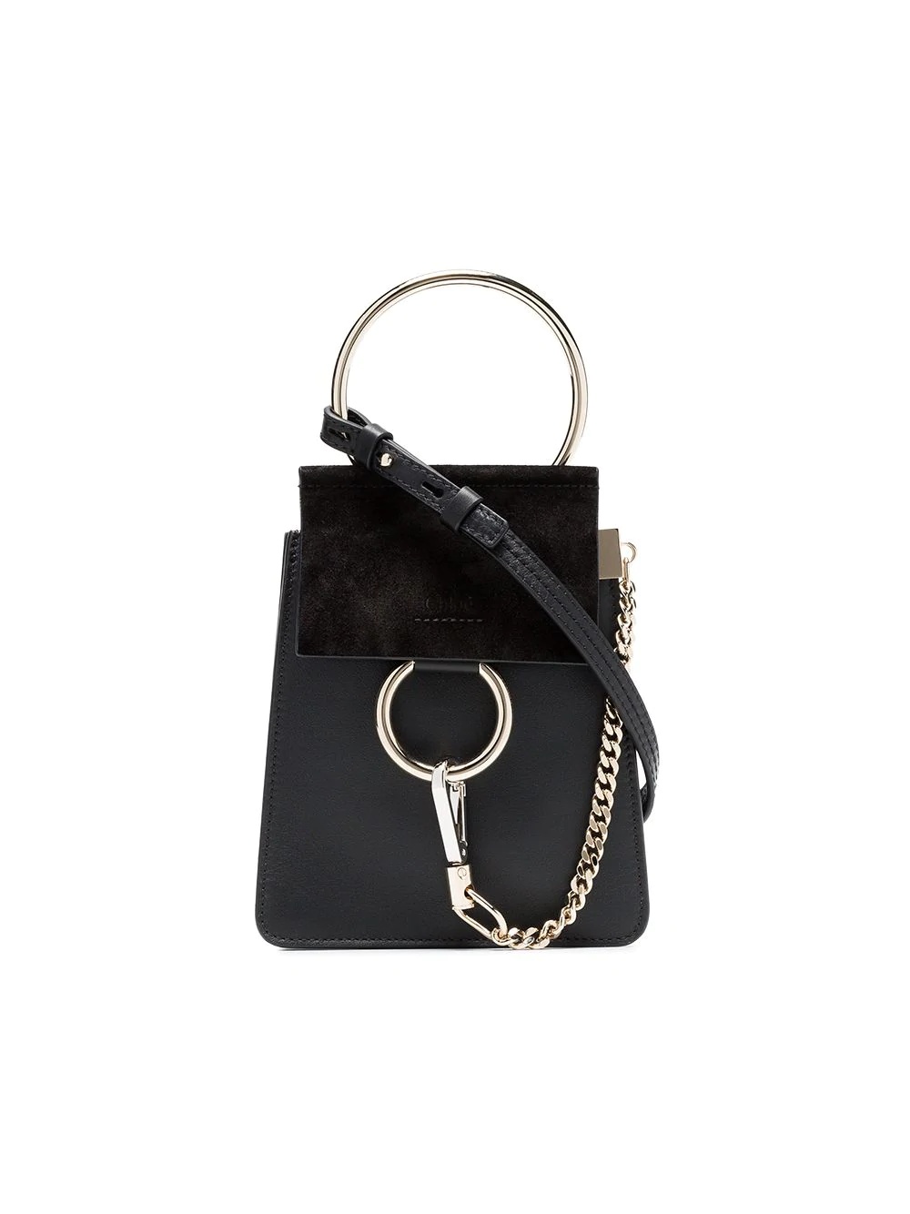 black Faye small leather bracelet bag - 1