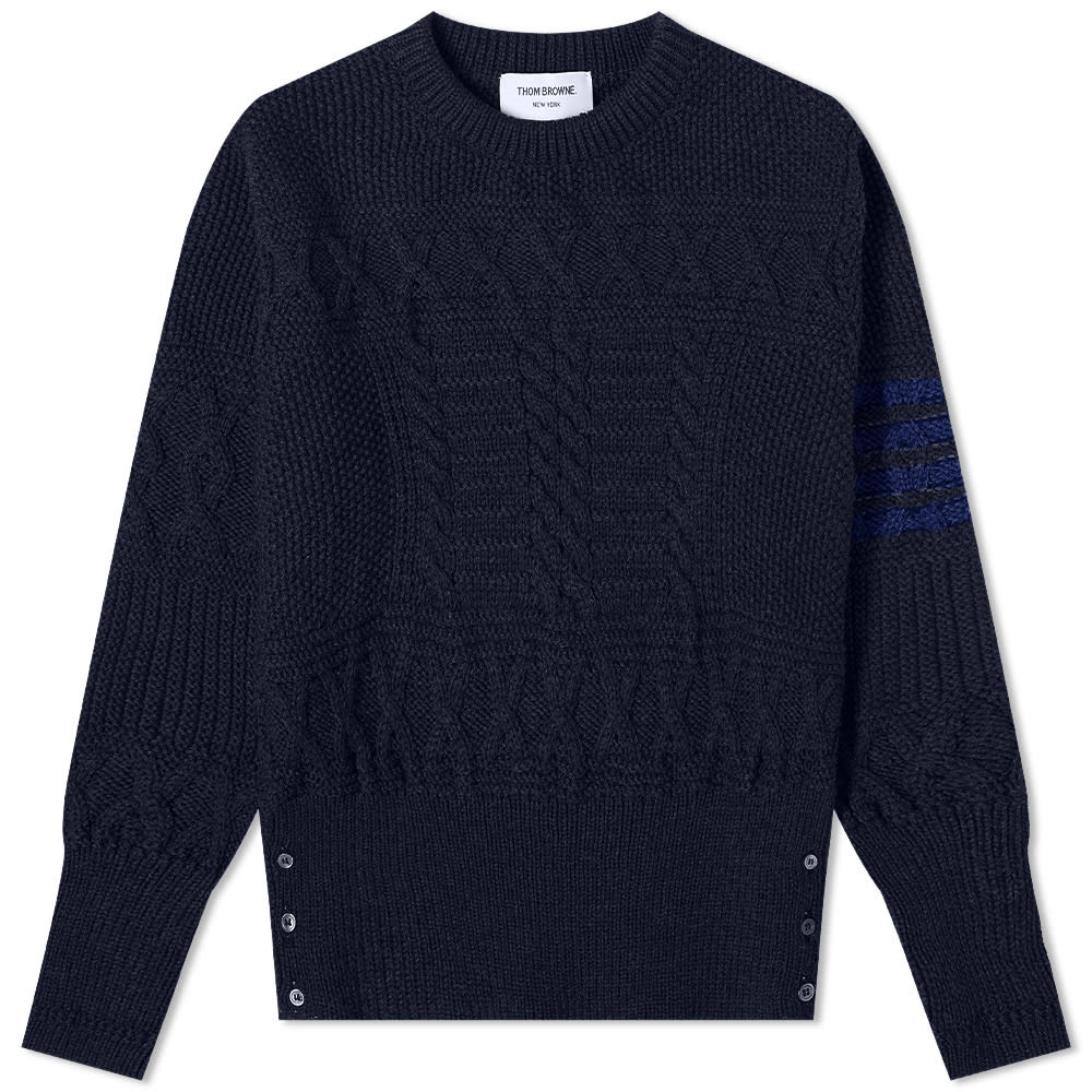 Thom Browne Four Bar Aran Cable Knit Sweat - 1