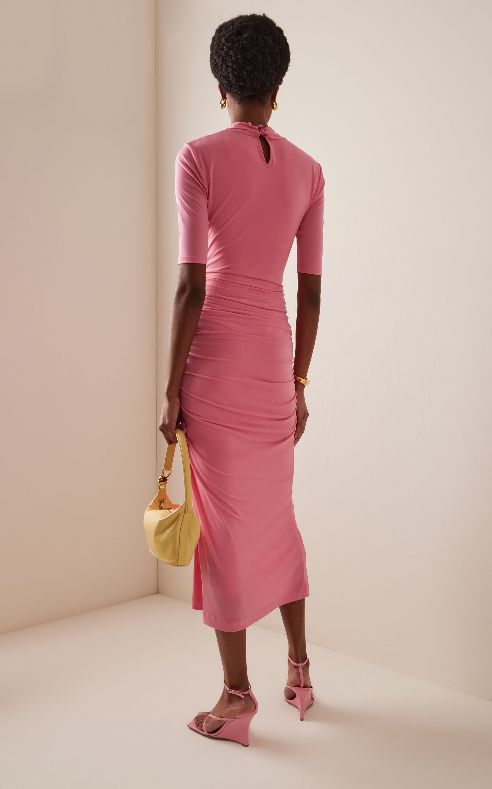 Twisted Jersey Midi Dress pink - 4