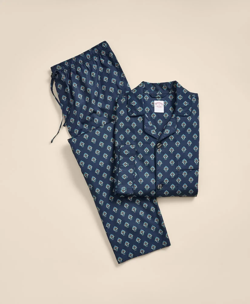 Cotton Broadcloth Foulard Pajamas - 1