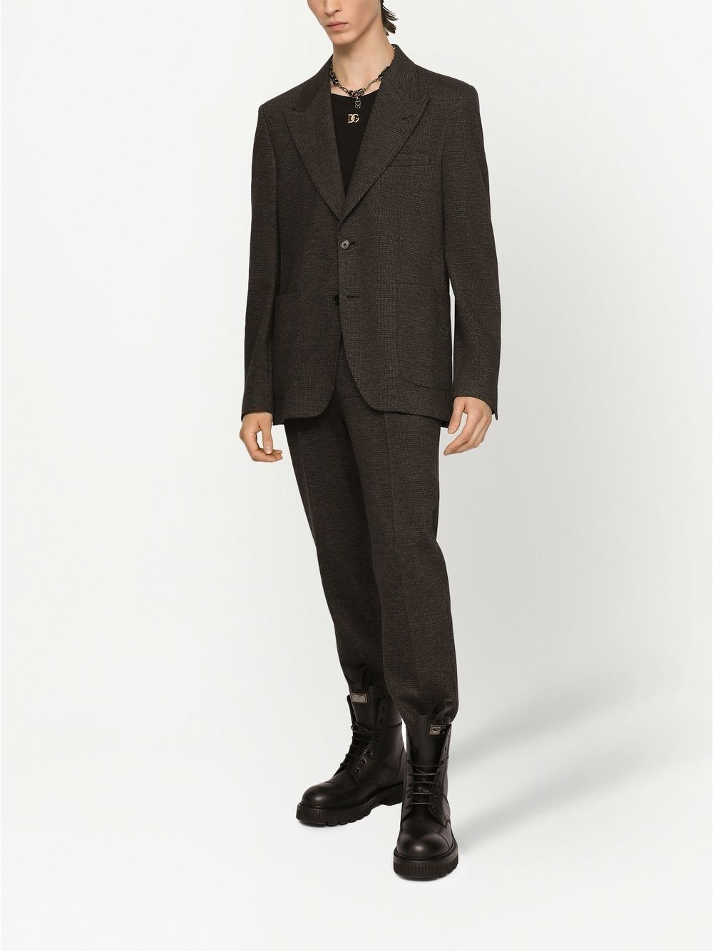 check-knit blazer - 3