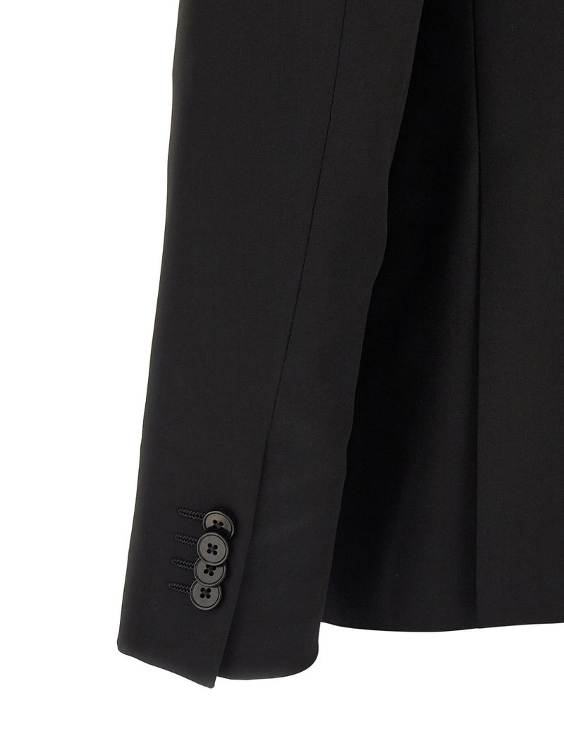 mirror lapels pleated wool dress 6