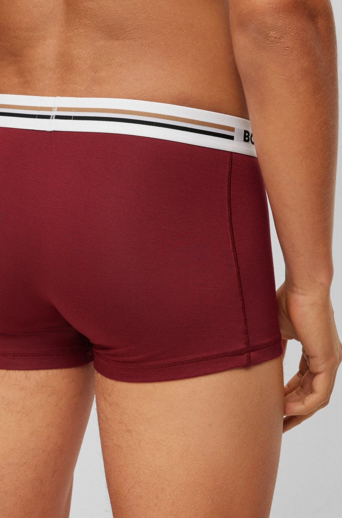 THREE-PACK OF SOFT-TOUCH STRETCH TRUNKS WITH LOGO WAISTBANDS - 5