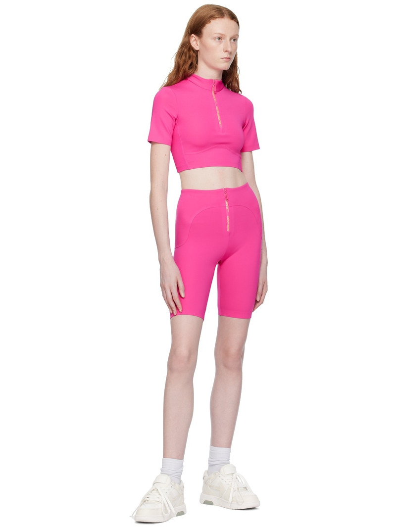 Off-White Pink Zip Shorts outlook