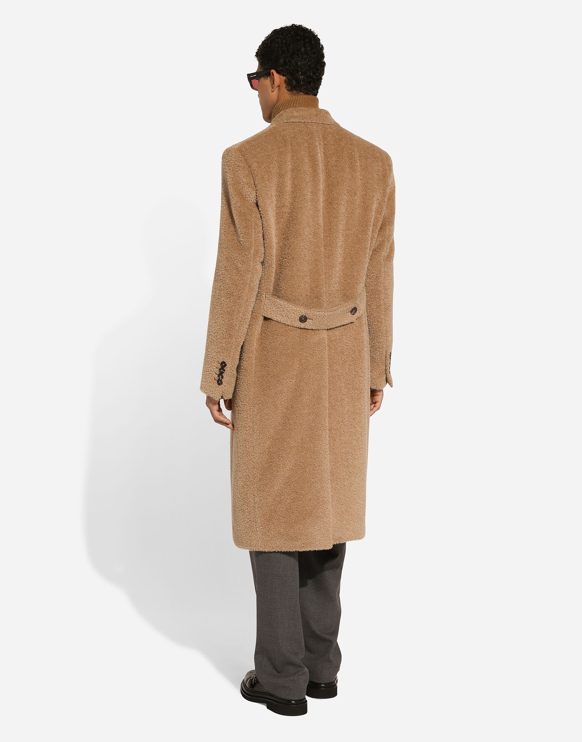 Double-breasted baby llama wool coat - 3