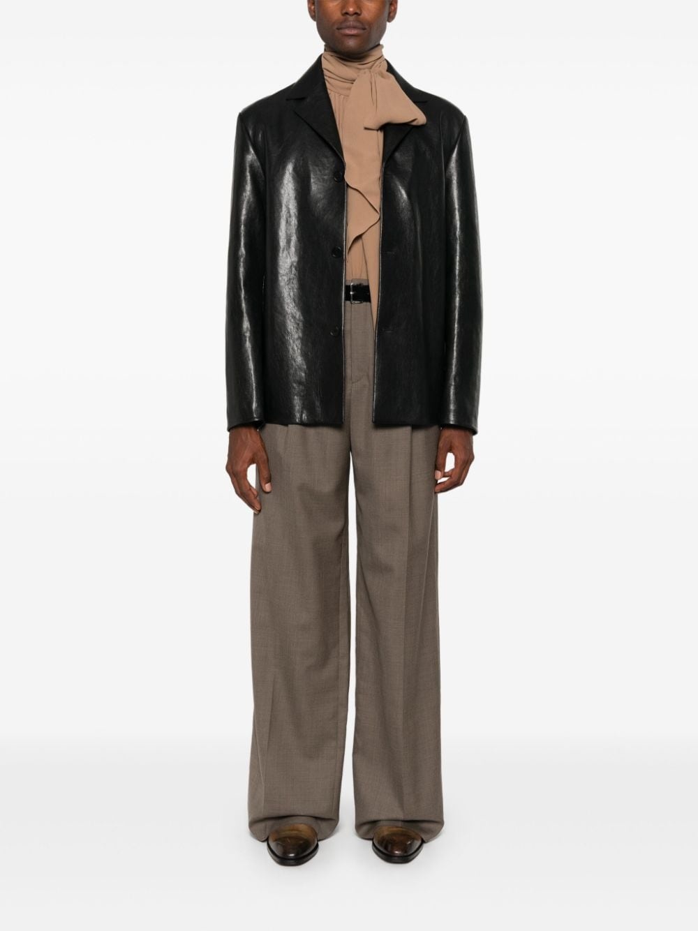 wide-leg wool trousers - 2