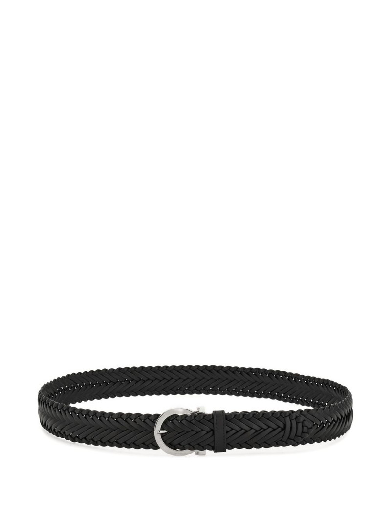Gancini woven buckle belt 1